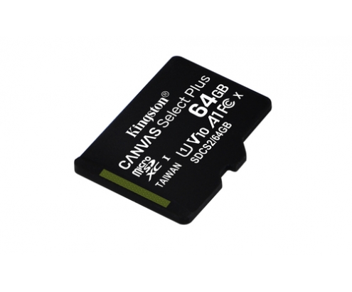 MEMORIA MICROSDXC KINGSTON FLASH 64GB CANVAS SELECT PLUS SIN ADAPTADOR SDCS2/64GBSP