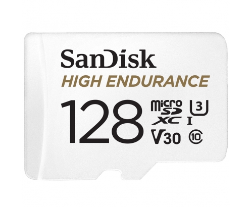 Memoria microsdxc sandisk high endurance flash 128gb UHS-I class 3 v30 blanco SDSQQNR-128G-GN6IA