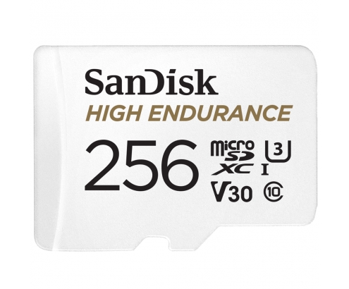 Memoria microsdxc sandisk high endurance flash 256gb UHS-I class 3 v30 blanco SDSQQNR-256G-GN6IA