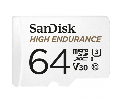 Memoria microsdxc sandisk high endurance flash 64gb UHS-I class 3 v30 blanco SDSQQNR-064G-GN6IA
