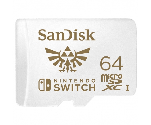 Memoria microsdxc sandisk nintendo switch 64gb rojo blanco SDSQXAT-064G-GNCZN