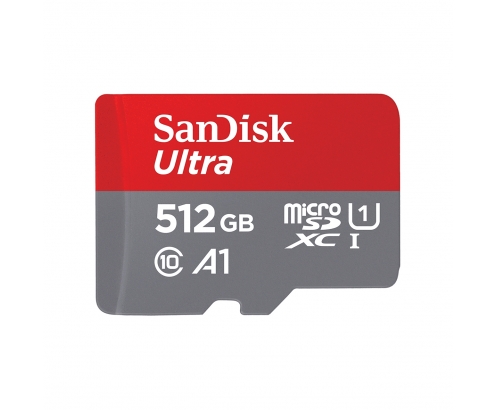 Memoria microsdxc sandisk ultra flash 512gb class 1 u1 a1 gris rojo SDSQUA4-512G-GN6MA