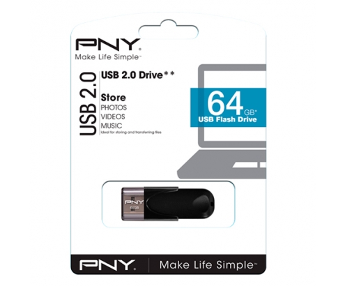 MEMORIA USB PNY 64GB NEGRO FD64GATT4-EF