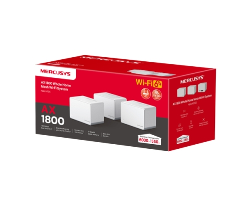 Mercusys Halo H70X (3-pack) Doble banda (2,4 GHz / 5 GHz) Wi-Fi 6 (802.11ax) Blanco Interno