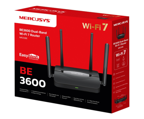 Mercusys MR25BE router inalámbrico Gigabit Ethernet Doble banda (2,4 GHz / 5 GHz) Negro