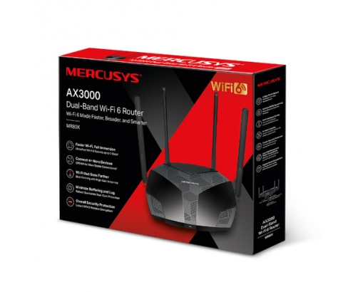 Mercusys MR80X router inalámbrico Gigabit Ethernet Doble banda (2,4 GHz / 5 GHz) Negro
