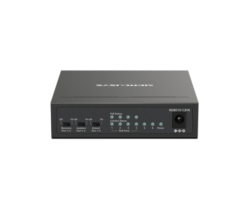 Mercusys MS106P switch No administrado Fast Ethernet (10/100) Energía sobre Ethernet (PoE) Montaje en pared/escritorio Negro