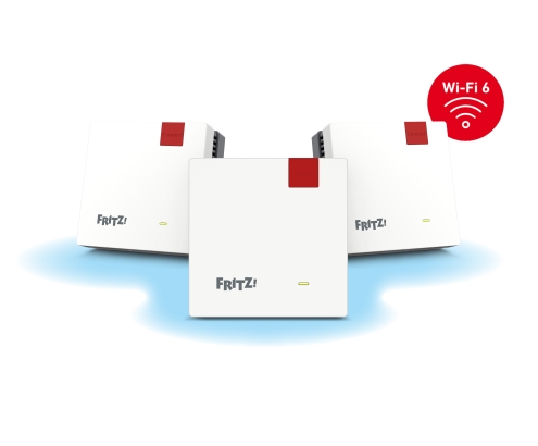Mesh Set FRITZMESH SET 1600 3-PACK EDITION INTERNATIONAL Doble banda (2,4 GHz / 5 GHz) Wi-Fi 6 (802.11ax) Rojo, Blanco Interno