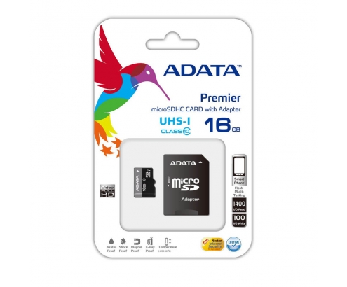 MICROSD ADATA 16GB CL10 UHS-I + ADAPTADOR