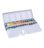 Milan Art Estuche Metalico de 24 Acuarelas Medio Godet - Opacos y Resistentes a la Luz - Mezclables - Bandeja Abatible - Colores S 05B1624
