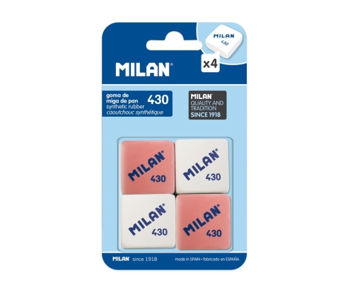 Milan BMM9215 goma Caucho Rosa, Blanco 4 pieza(s)
