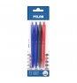 Milan BWM10254 Negro, Azul, Rojo BolÍ­grafo de punta retráctil con pulsador 4 pieza(s)