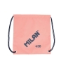 Milan Serie 1918 Bolsa/Mochila de Tiras Grande - Tejido 'ripstop' Ligero y Resistente - Medidas 34x42x0.7cm - Color Rosa