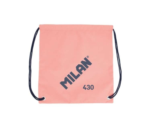 Milan Serie 1918 Bolsa/Mochila de Tiras Grande - Tejido 'ripstop' Ligero y Resistente - Medidas 34x42x0.7cm - Color Rosa