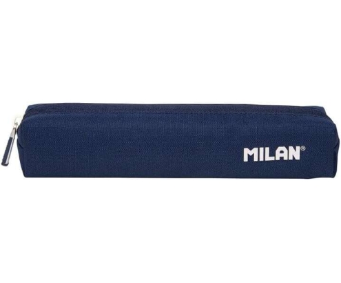 Milan Serie 1918 Estuche Mini Redondo - Tejido Resistente a las Roturas y Rasgaduras - Medidas 20,5x4,5x5cm - Color Azul Oscuro