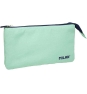 Milan Serie 1918 Estuche Portatodo 5 Compartimentos - Tejido Resistente a las Roturas y Rasgaduras - Medidas 22x12x4cm - Color Verde