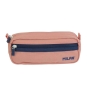 Milan Serie 1918 Estuche Portatodo Rectangular 2 Compartimentos - Tejido Resistente a las Roturas y Rasgaduras - Medidas 21x8,5x6,1cm - Color Rosa