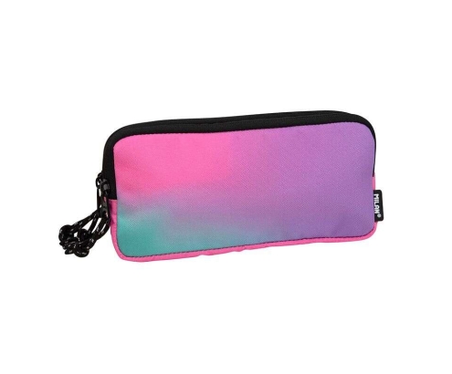 Milan Sunset Estuche Portatodo 3 Compartimentos - Tejido Resistente a las Roturas y Rasgaduras - Medidas 22x11x6.5cm - Color Rosa