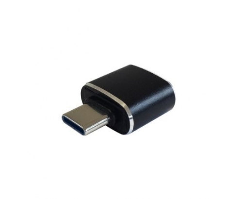 MINI ADAPTADOR AISENS USB 3.1 CONECTORES USB TIPO-C MACHO A USB -A HEMBRA 3A NEGRO A108-0369