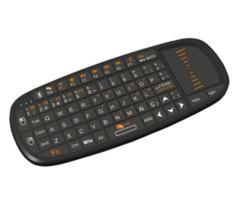 Mini teclado phoenix bluekey presenter bluetooth mini receptor usb con touchpad y puntero laser negro PHBLUKEYPRESENTER