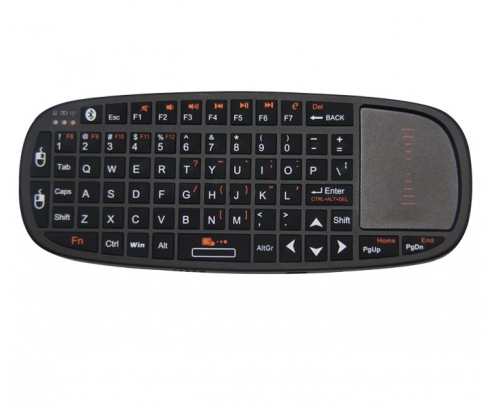 Mini teclado phoenix bluekey presenter bluetooth mini receptor usb con touchpad y puntero laser negro PHBLUKEYPRESENTER