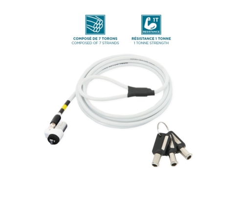 Mobilis 001325 cable antirrobo Blanco 1,8 m