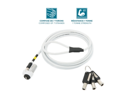 Mobilis 001329 cable antirrobo Blanco 1,8 m