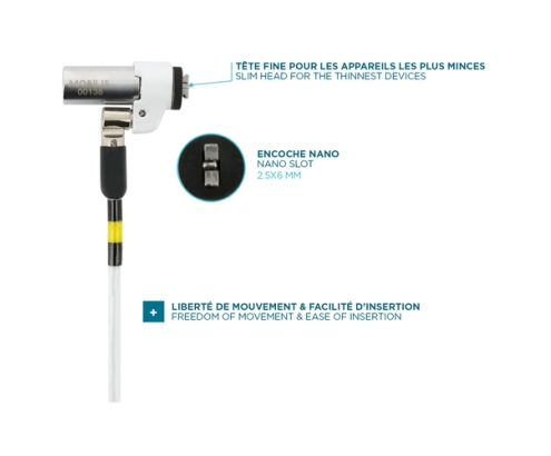 Mobilis 001329 cable antirrobo Blanco 1,8 m