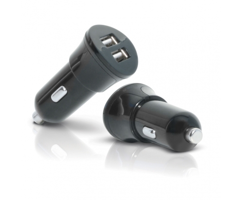 Mobilis Car Charger 2 USB Universal Negro Encendedor de cigarrillos Auto