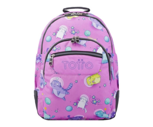 MOCHILA ESCOLAR GATOS ASTRONAUTAS TOTTO MA04ECO029-2310N-9I9