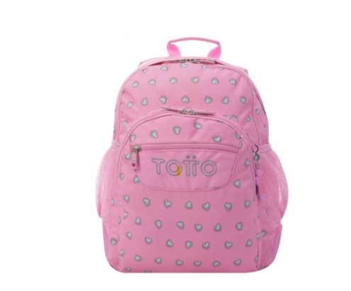 MOCHILA INFANTIL ROSA CORAZONES BOLSILLOS MA04ECO029-2120N-7IU TOTTO