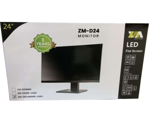 Monitor Zeromax ZM-D24MMIR-USB3, IPS, FullHD, Multimedia, regulable, USB-C, USB 3.0