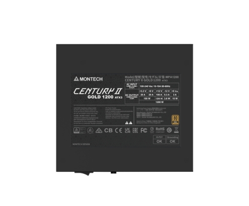 Montech CENTURY II 1200W unidad de fuente de alimentación 20+4 pin ATX ATX Plata, Negro