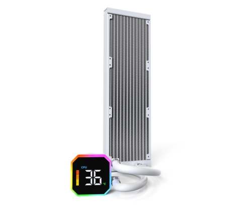 Montech HyperFlow Digital 360 Procesador Sistema de refrigeración líquida todo en uno 12 cm Blanco 1 pieza(s)