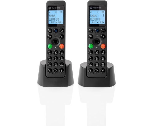 Motorola DOT202 Twin Teléfono DECT Identificador de llamadas Negro