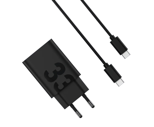 Motorola TurboPower 33W Auriculares, Auriculares, Teléfono móvil, Smartphone Negro Corriente alterna Carga rápida Interior