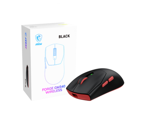 MSI Forge Gm340 Wireless Black ratón Juego Ambidextro RF Wireless + Bluetooth Óptico 12000 DPI