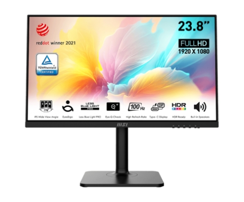 MSI MONITOR MODERN MD2412P. 23.8â€ (60CM). PLANO. IPS. 1920X1080 (FHD). 100HZ. NEGRO