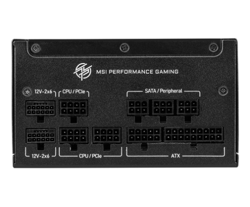 MSI MPG A1250GS PCIE5 unidad de fuente de alimentación 1250 W 20+4 pin ATX ATX Negro