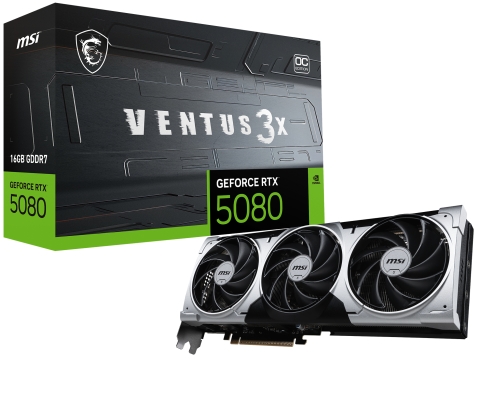 MSI VENTUS GEFORCE RTX 5080 16G 3X OC PLUS tarjeta gráfica NVIDIA 16 GB GDDR7