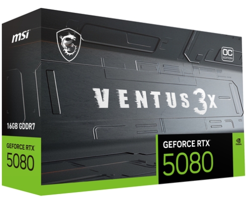 MSI VENTUS GEFORCE RTX 5080 16G 3X OC PLUS tarjeta gráfica NVIDIA 16 GB GDDR7
