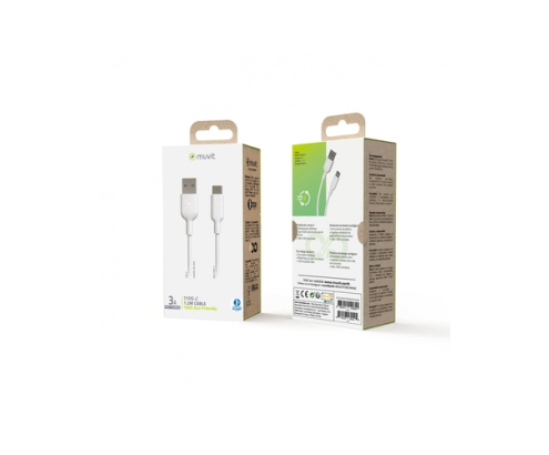 Muvit MCUSC0003 cable USB 1,2 m USB A USB C Blanco