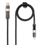 Nanocable 10.01.2501 cable USB 1 m USB A/USB C USB C/Lightning Negro