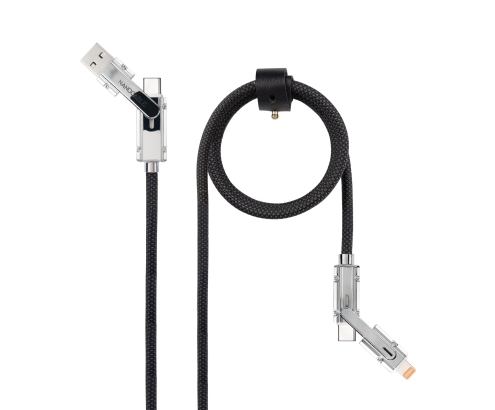 Nanocable 10.01.2601 cable USB 1 m USB A/USB C USB C/Lightning Negro, Gris