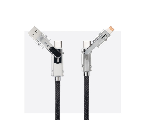 Nanocable 10.01.2602 cable USB 2 m USB A/USB C USB C/Lightning Negro, Gris