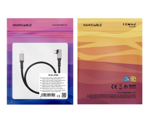 Nanocable 10.01.4702 cable USB USB 3.2 Gen 2 (3.1 Gen 2) 2 m USB C Negro