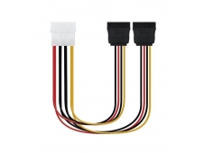 Nanocable 10.19.0101-OEM Cable alimentación Molex 4pin/M a 2xSATA/H 2...