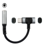 Nanocable 10.24.1207 cambiador de género para cable USB-C + USB-C 3.5 mm Negro