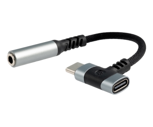 Nanocable 10.24.1207 cambiador de género para cable USB-C + USB-C 3.5 mm Negro