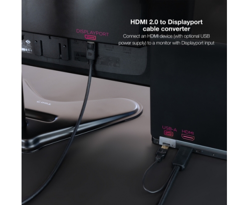Nanocable Cable Conversor HDMI 2.0 a DisplayPort V1.2, 1.8 m, Negro